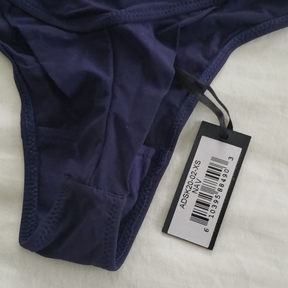 NWT ADDICTION NOUVELLE LINGERIE Navy Thong XS $55 - Picture 6 of 6